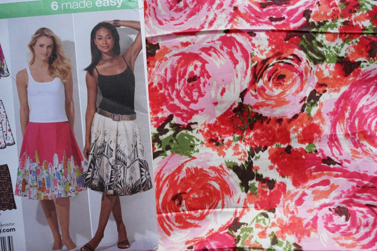 Floral-Fabric-and-Skirt-Pattern